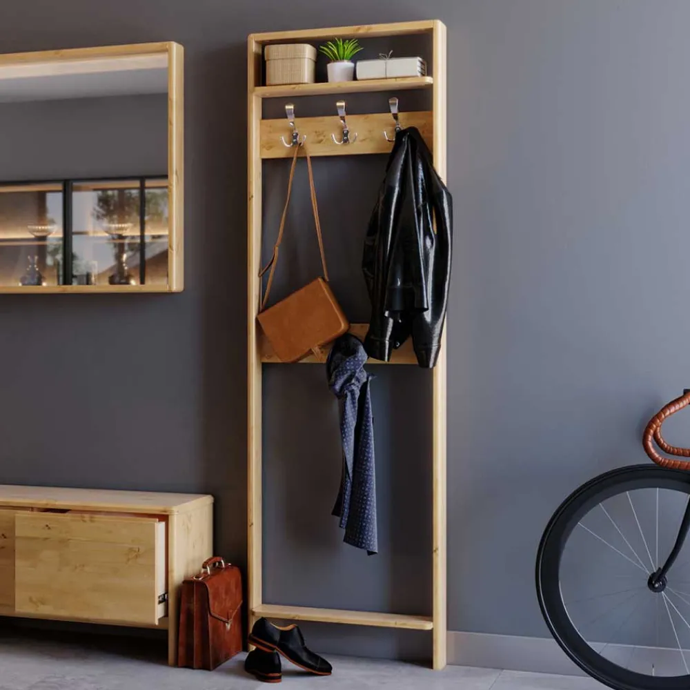 Wohnen Garderoben<60x192x12 Garderobe für die Wandmontage aus Kiefer - Etvina
