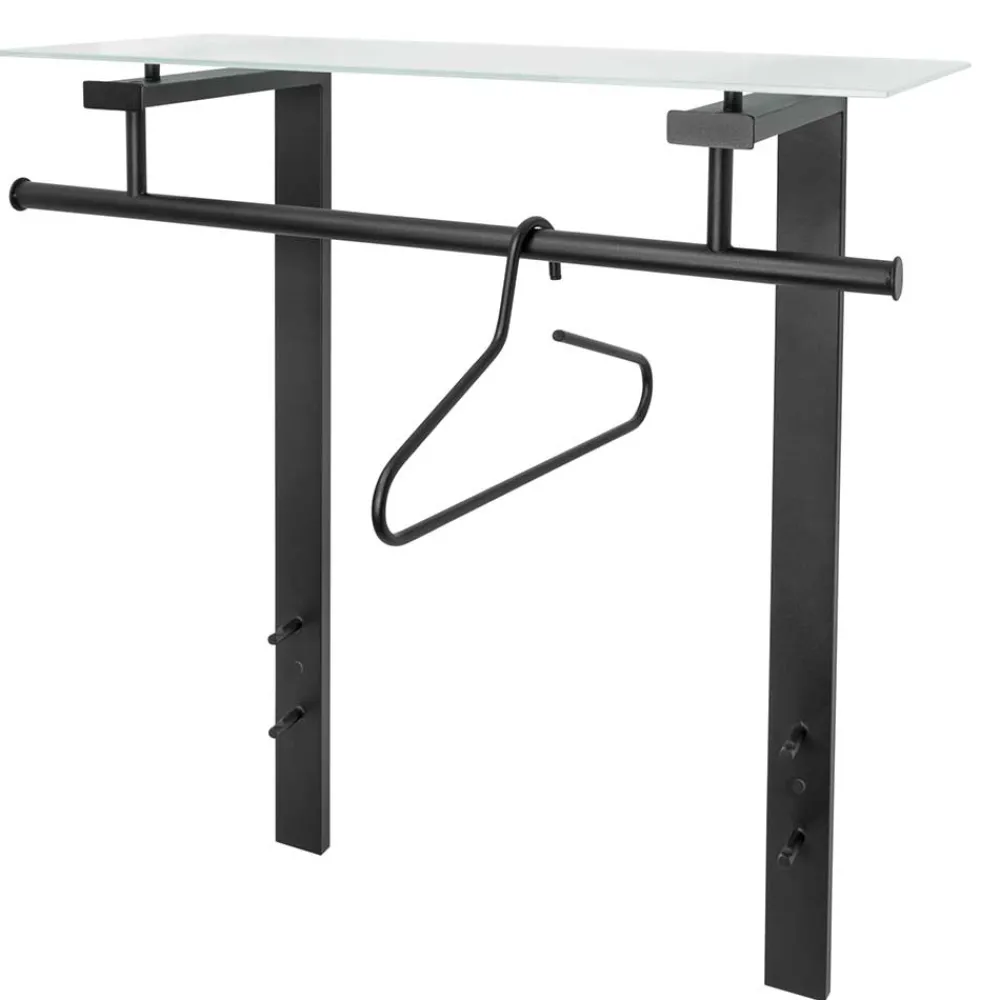 Wohnen Garderoben<80x90x33 Garderobe mit Glas Hutboden - Justina
