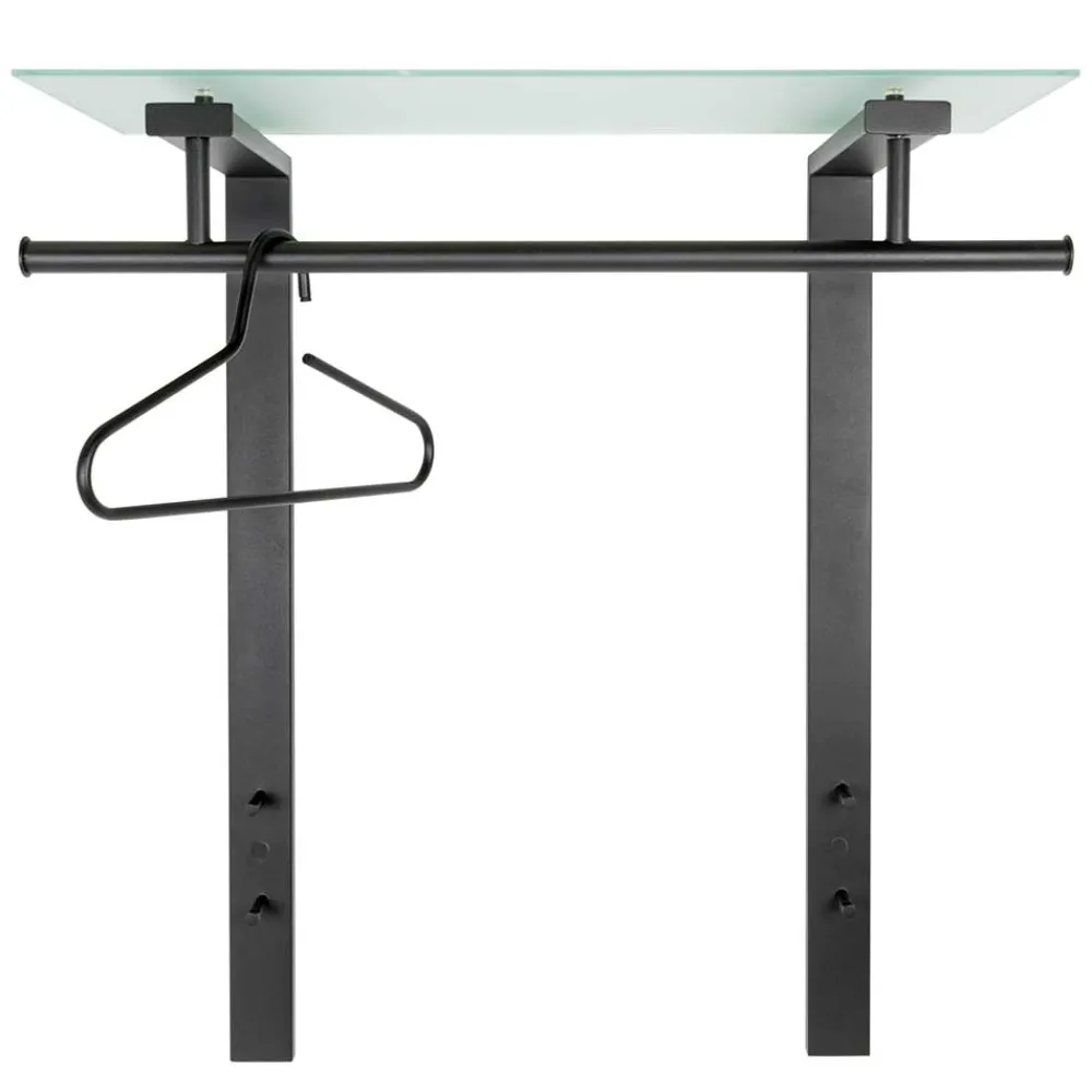 Wohnen Garderoben<80x90x33 Garderobe mit Glas Hutboden - Justina