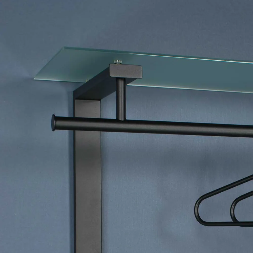Wohnen Garderoben<80x90x33 Garderobe mit Glas Hutboden - Justina