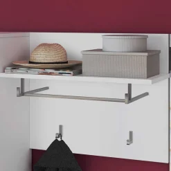 Wohnen Garderoben<60x49x26 Garderobenpaneel mit 4 Kleiderhaken & Stange - Sumatra