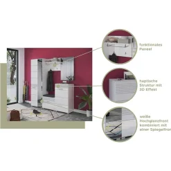 Wohnen Garderoben<60x49x26 Garderobenpaneel mit 4 Kleiderhaken & Stange - Sumatra