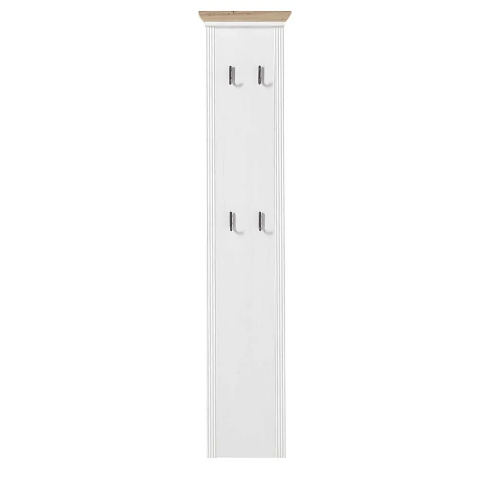 Wohnen Garderoben<41x195x9 Garderobenpaneel mit 4 festen Haken - Nurelcas