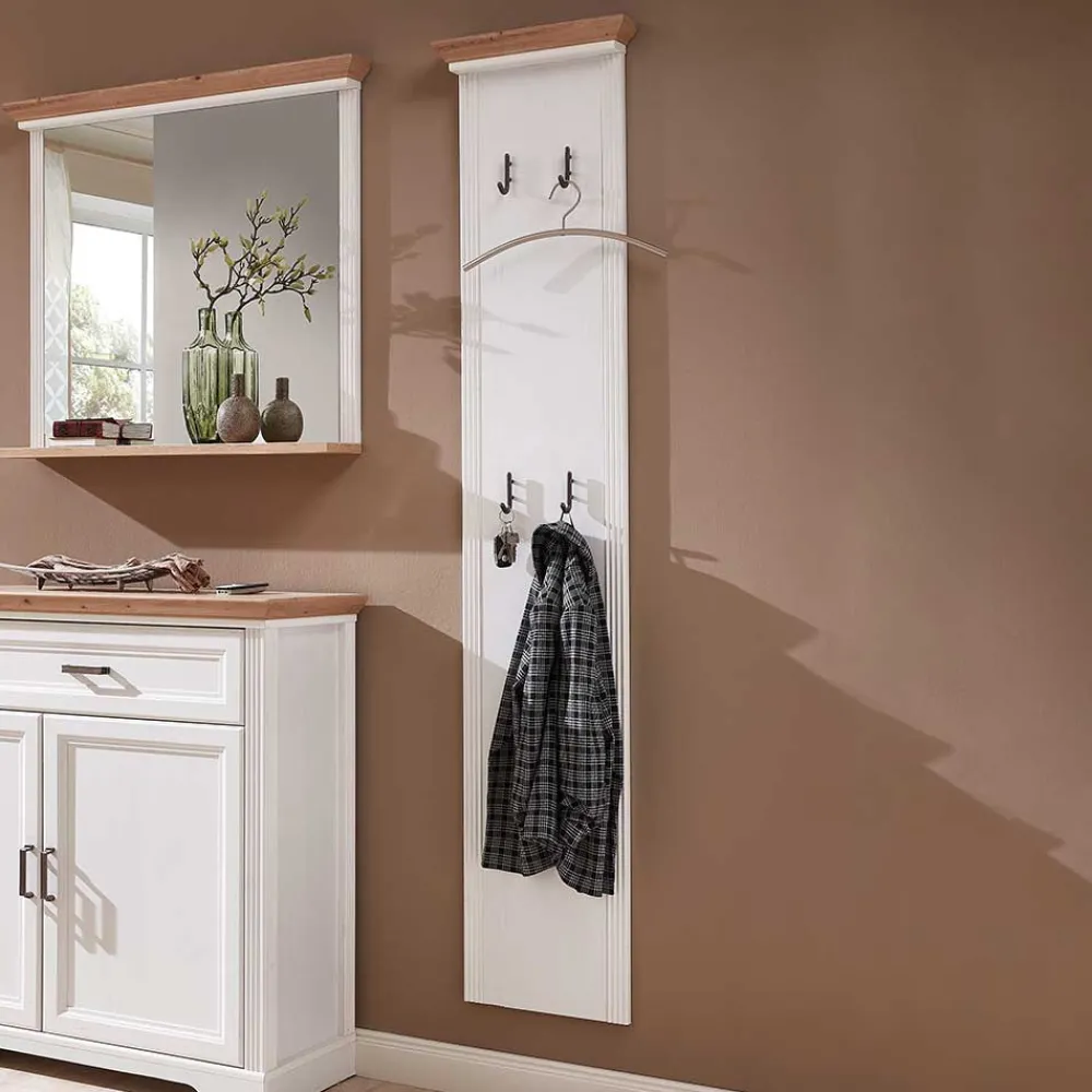 Wohnen Garderoben<41x195x9 Garderobenpaneel mit 4 festen Haken - Nurelcas