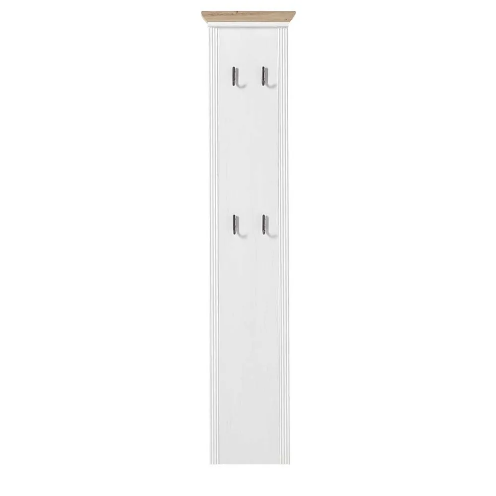 Wohnen Garderoben<41x195x9 Garderobenpaneel mit 4 festen Haken - Nurelcas