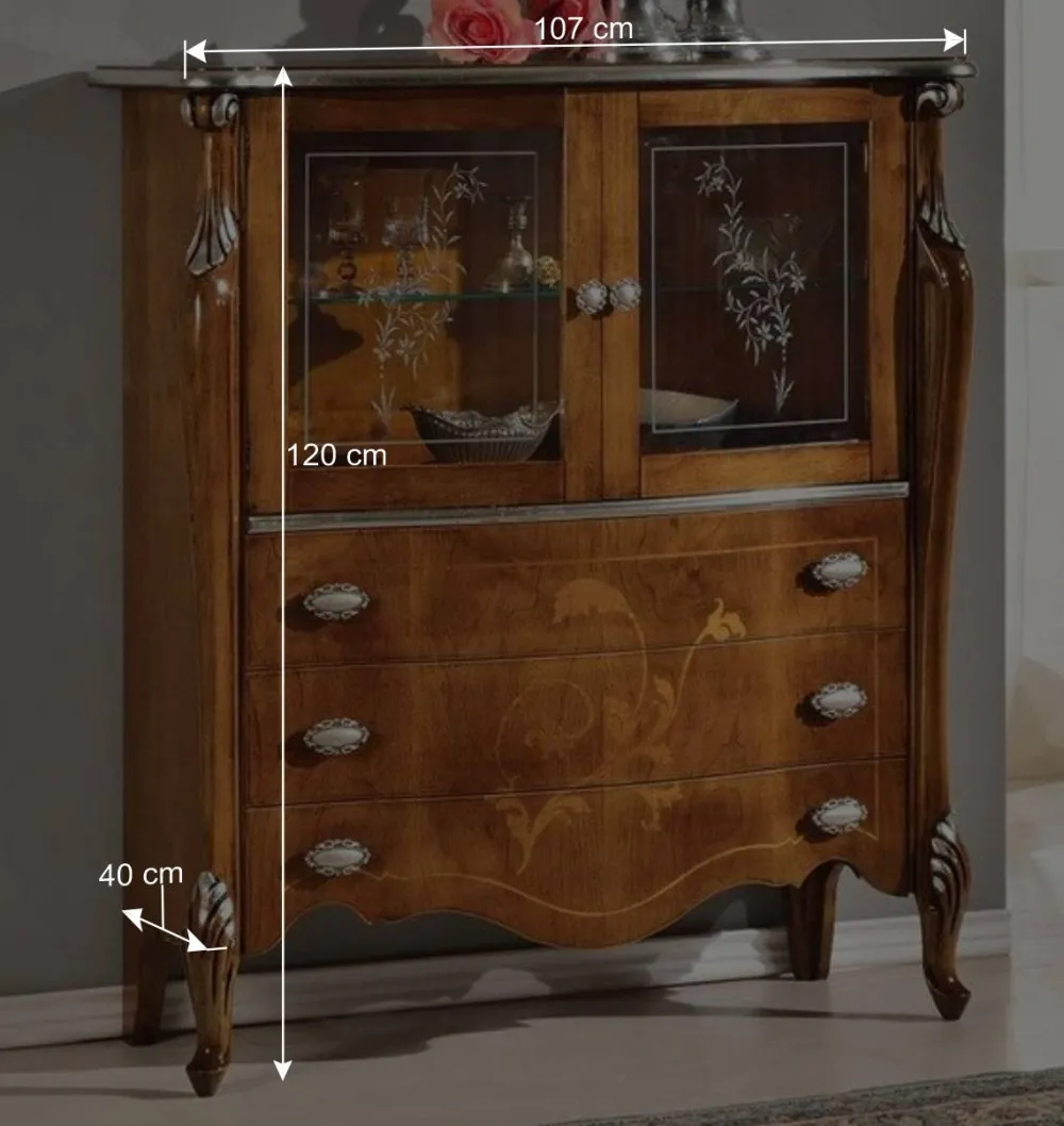 Wohnen Highboards<107x120x40 Highboard im Italienischen Stil - Carlenna