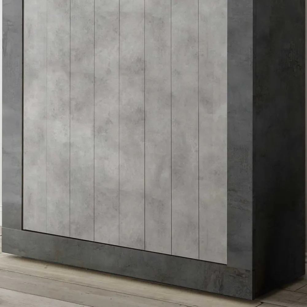 Wohnen Highboards<110x144x43 Highboard in Beton Grau Dekor - Beverli