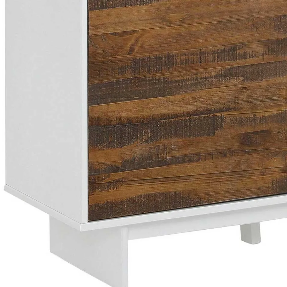 Wohnen Highboards<100x120x35 Highboard in Weiß & Kiefer dunkel - Chihu