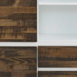 Wohnen Highboards<100x120x35 Highboard in Weiß & Kiefer dunkel - Chihu