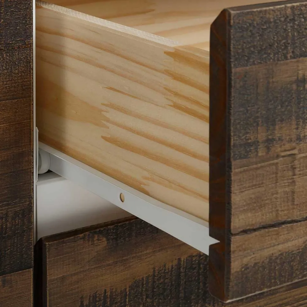 Wohnen Highboards<100x120x35 Highboard in Weiß & Kiefer dunkel - Chihu