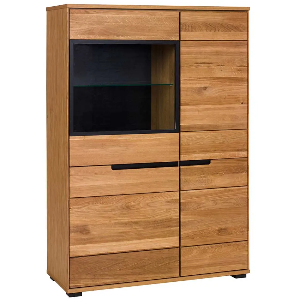 Wohnen Highboards<102x148x42 Highboard mit Glas Einsatz - 4-türig - Sennya