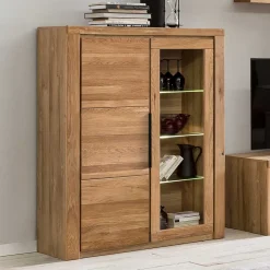 Wohnen Vitrinen|Schränke<108x141x40 Highboard mit Glaseinsatz - Nelenia
