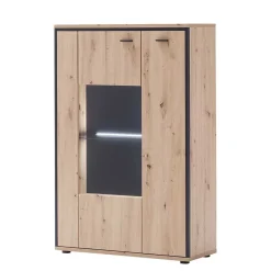 Wohnen Highboards<93x142x38 Highboard mit Glaseinsatz - Nikdus