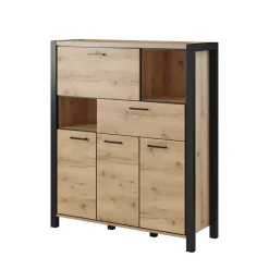 Wohnen Highboards<120x140x41 Highboard mit Klappe & 3 Türen - Zavorra