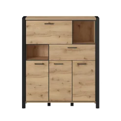 Wohnen Highboards<120x140x41 Highboard mit Klappe & 3 Türen - Zavorra