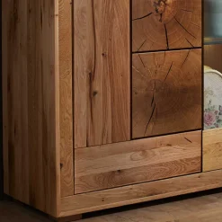 Wohnen Highboards<103x135x40 Highboard Vitrine mit Hirnholz Dekor - Troncon
