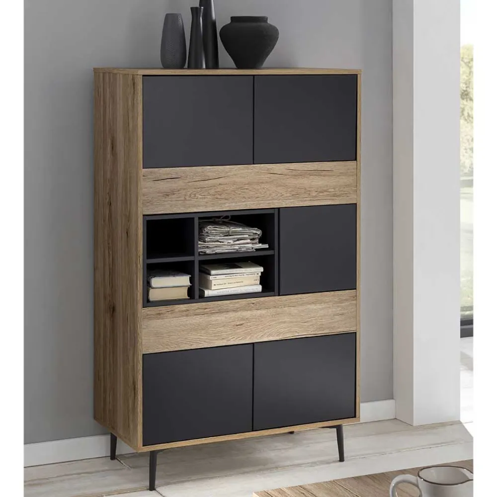 Wohnen Highboards<78x130x39 Highboard zweifarbig - Marica