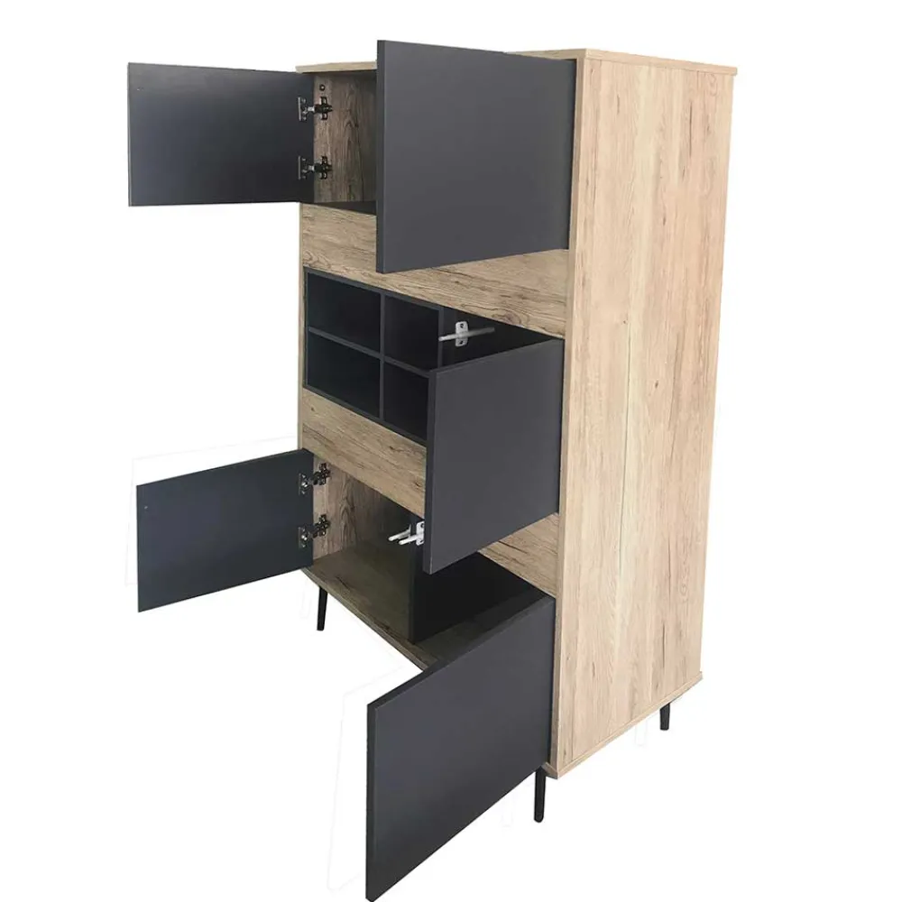 Wohnen Highboards<78x130x39 Highboard zweifarbig - Marica