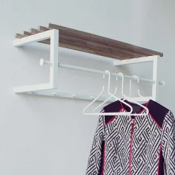 Wohnen Garderoben<76x26x34 Hängegarderobe in Weiß & Eiche - Marcios