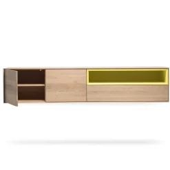 Wohnen Tv & Hifi-Möbel|Lowboards<205x43x40 Hängeschrank fürs Wohnzimmer in Eiche Bianco - Enifra