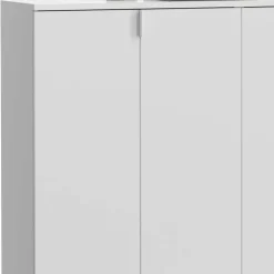 Wohnen Schränke<122x99x34 Hochglanz Schuhschrank in Weiß - Ejulia (zweiteilig)