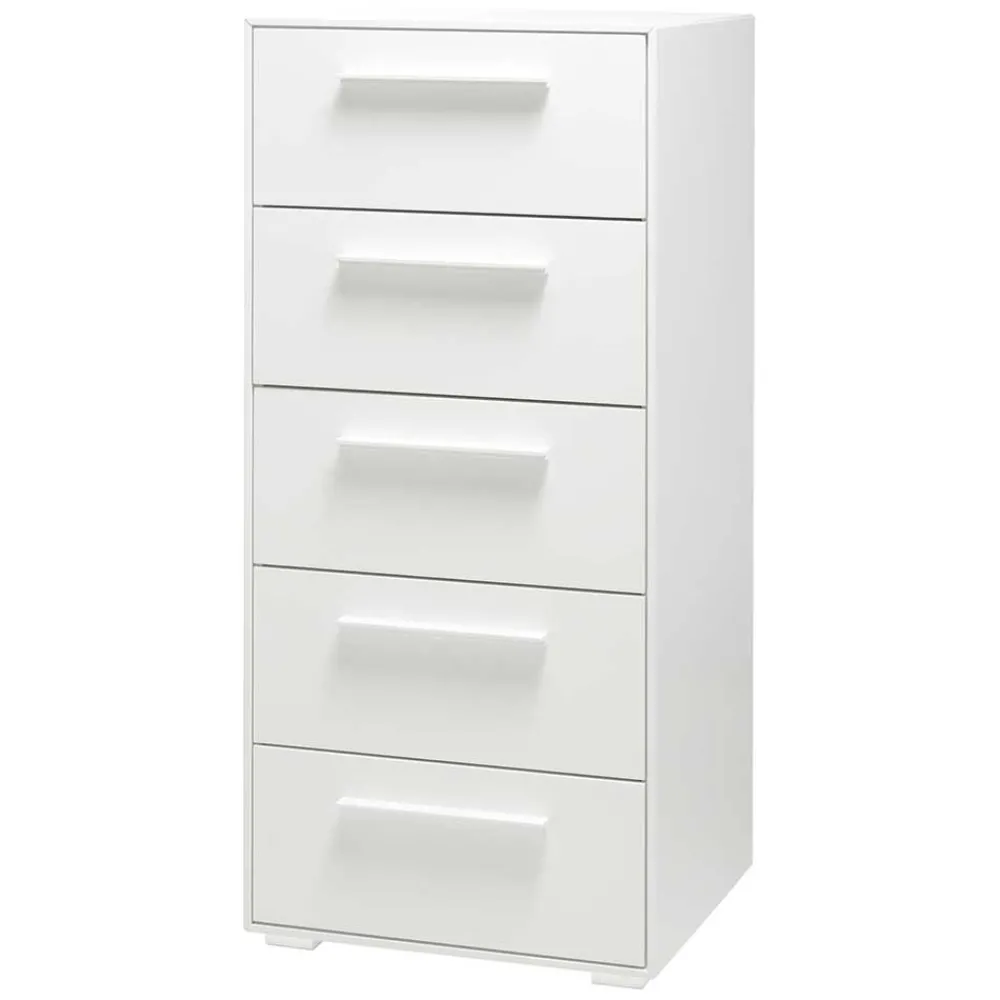 Wohnen Kommoden<50x111x49 Hochkommode in Weiß aus Buche - Volcma