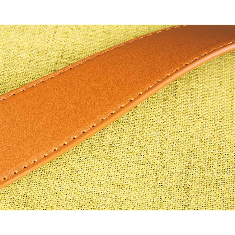 Wohnen Hocker<42x36x30 Hocker mit Griff in Gelbgrün Stoff - Domiano