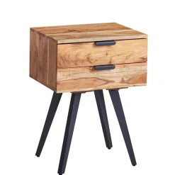 Wohnen Kommoden<47x65x35 Hohe Nachtkommode aus Akazie Natur - Ishi