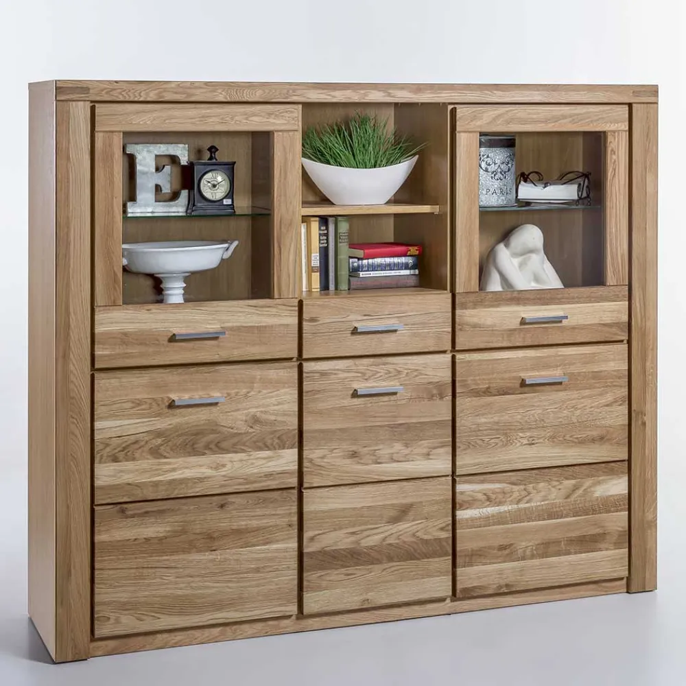Wohnen Highboards|Kommoden<158x140x40 Holz Highboard aus Wildeiche - Maila