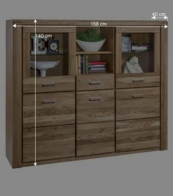 Wohnen Highboards|Kommoden<158x140x40 Holz Highboard aus Wildeiche - Maila