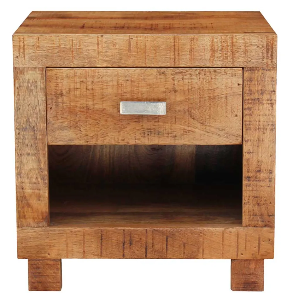 Wohnen Kommoden<40x40x30 Holz Nachtkonsole mit Schublade & Fach - Lance