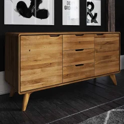 Wohnen Tv & Hifi-Möbel|Lowboards<134x63x40 Holz Sideboard aus Wildeiche - Eavy