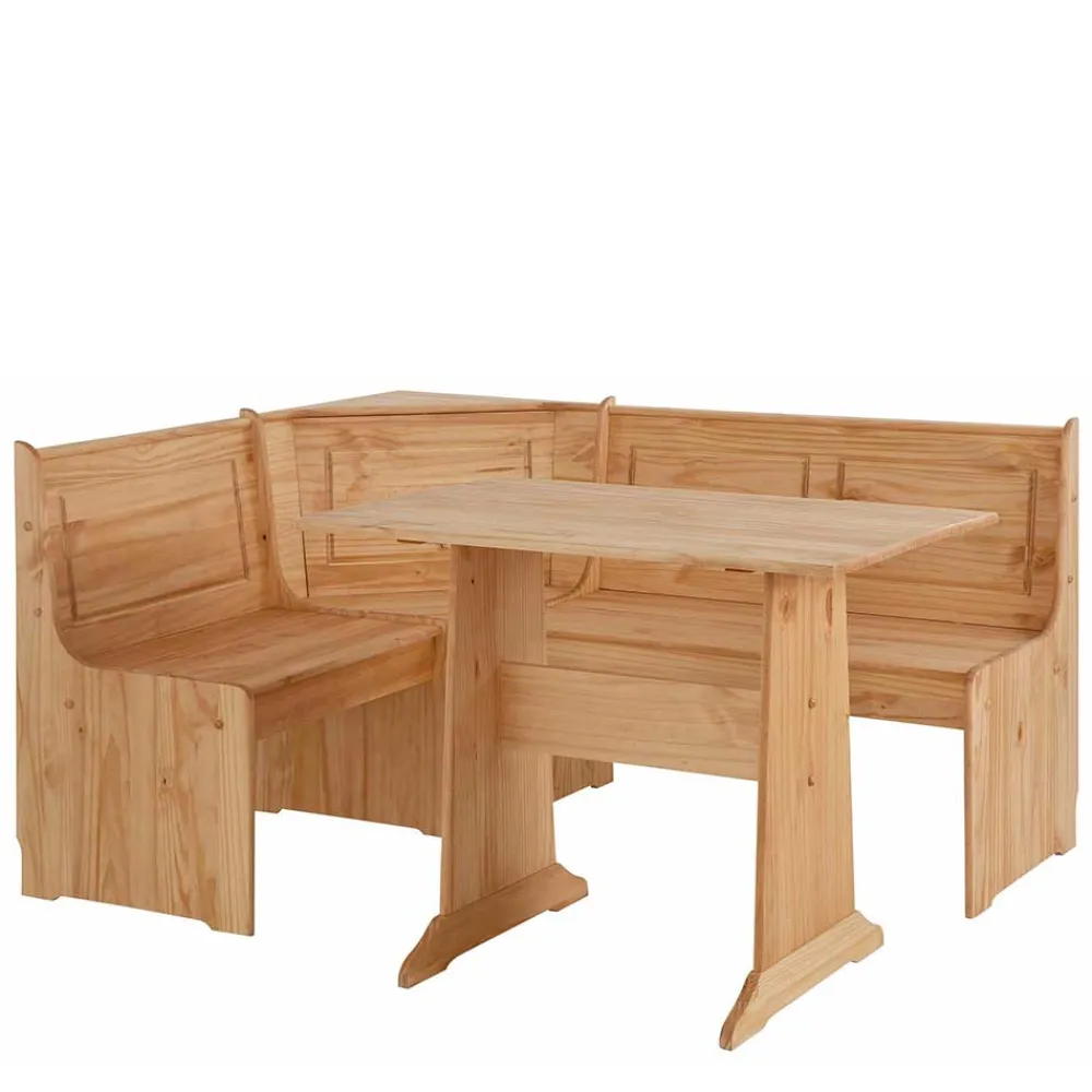 Wohnen Sitzgruppe<168x87x127 Holz-Eckbank & Esstisch - Ynvinata (zweiteilig)
