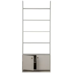 Wohnen Regale<80x200x35 Holzregal in Grau im Skandi Design - Huvina