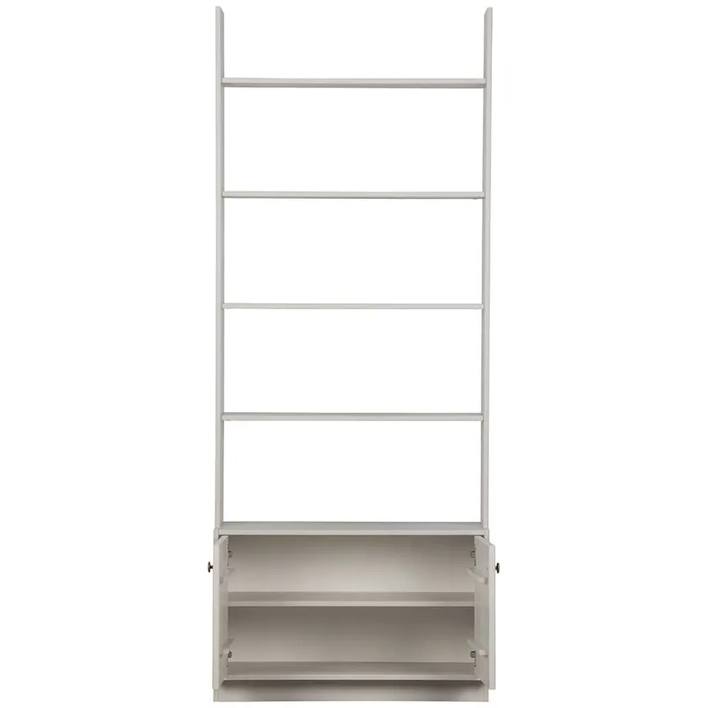 Wohnen Regale<80x200x35 Holzregal in Grau im Skandi Design - Huvina