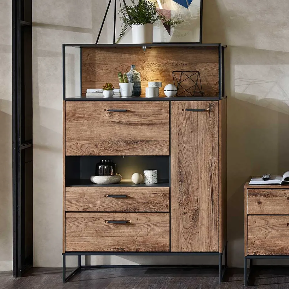 Wohnen Highboards<99x151x38 Industrial Highboard fürs Wohnzimmer - Xindus