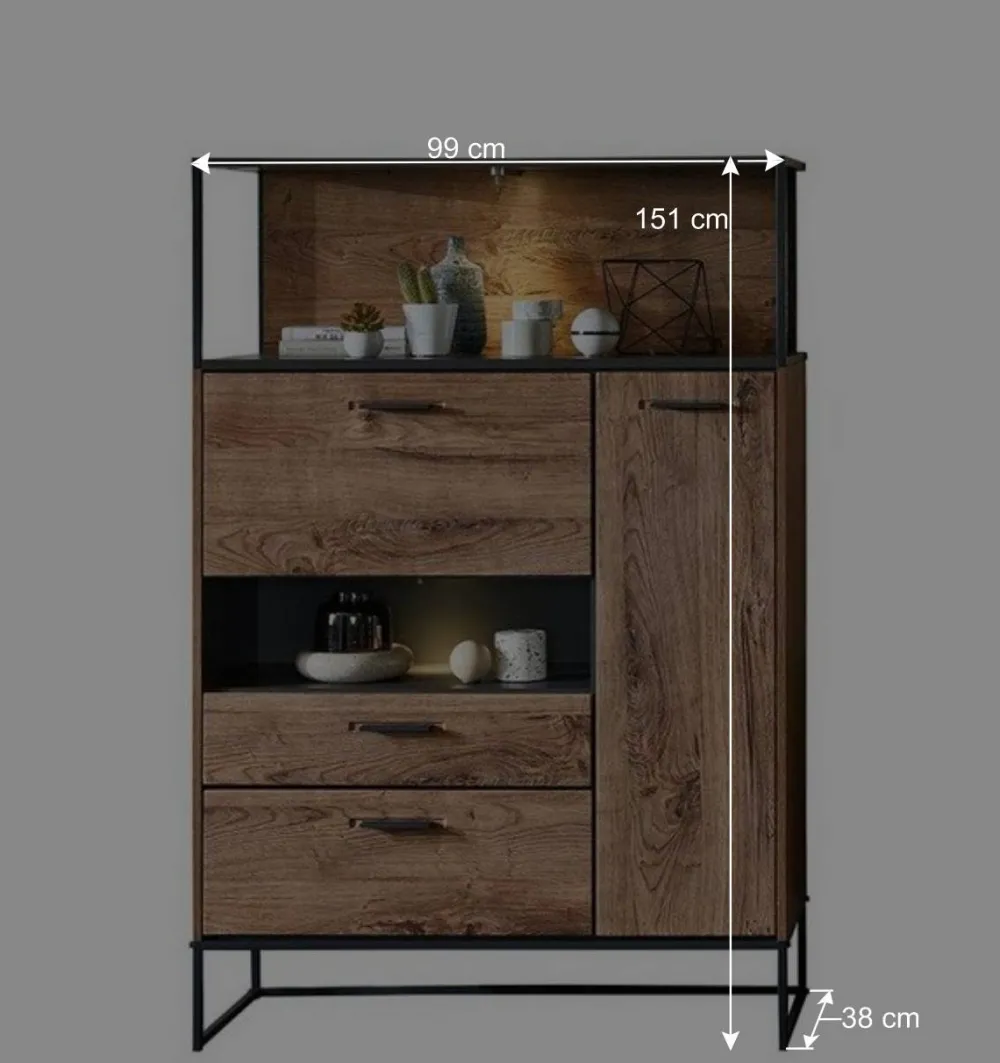 Wohnen Highboards<99x151x38 Industrial Highboard fürs Wohnzimmer - Xindus