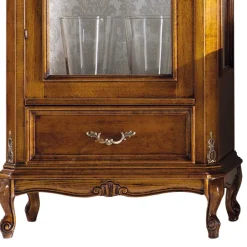 Wohnen Vitrinen<58x184x35 Italienische Vitrine in Nussbaum - Carlenna