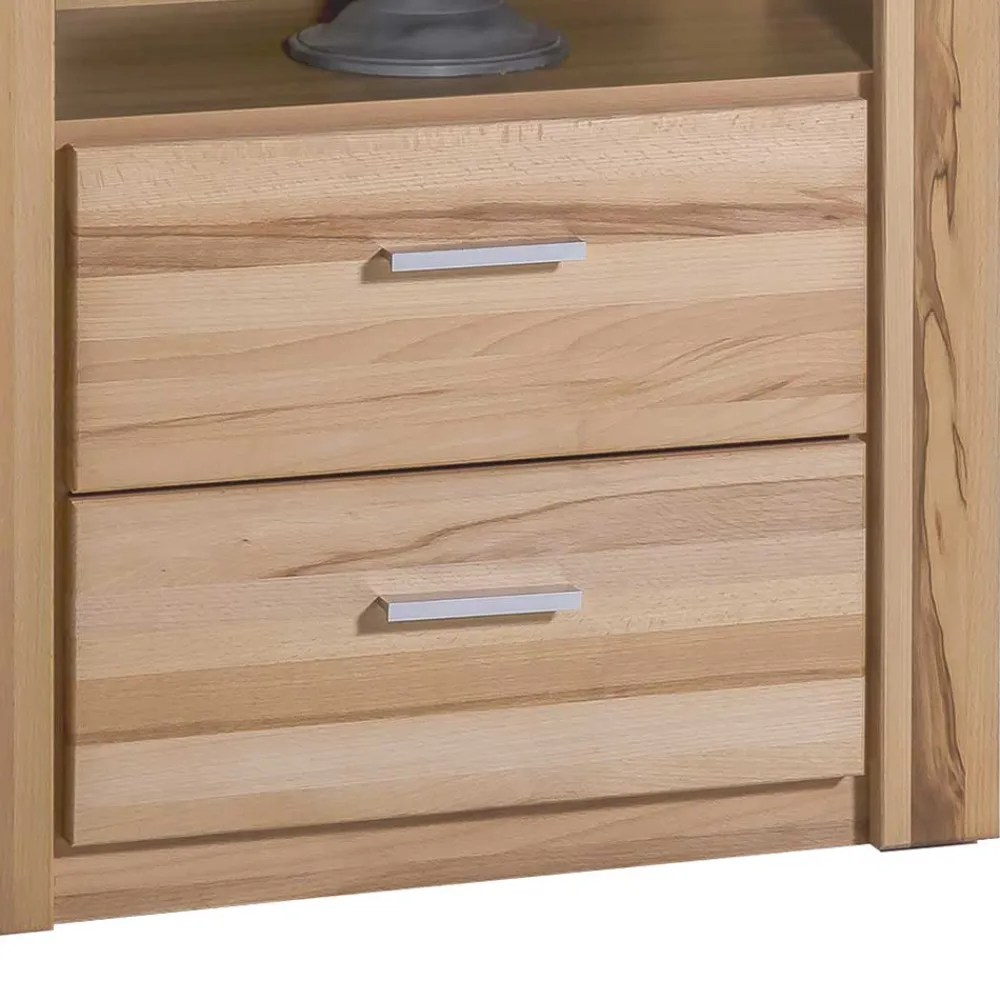 Wohnen Regale<68x140x40 Kernbuche Regal mit 2 Schubladen - Uhelia