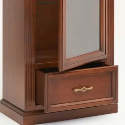 Wohnen Vitrinen<74x184x42 Klassische Vitrine in Walnussfarben - Sienna