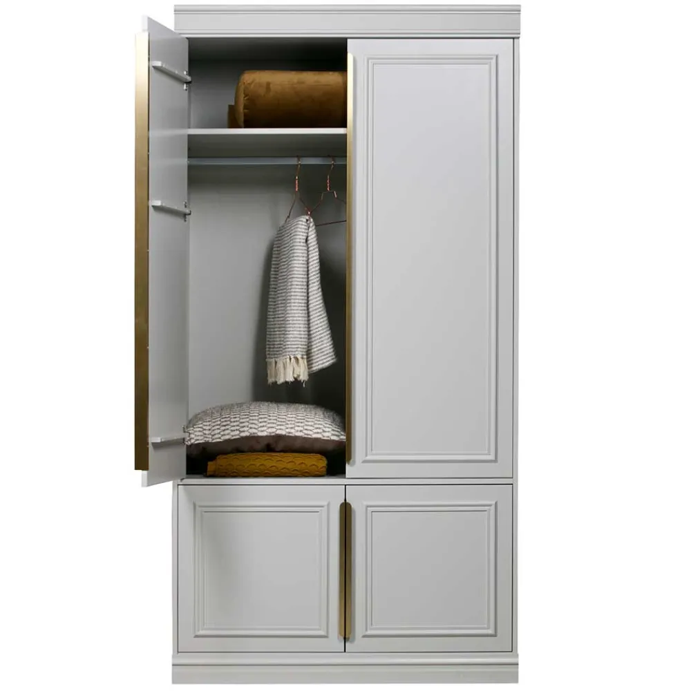 Wohnen Kleiderschränke|Schränke<110x215x62 Kleiderschrank in Hellgrau - Emra