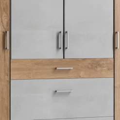 Wohnen Kleiderschränke<179x199x58 Kleiderschrank in Holzoptik Plankeneiche - Anca
