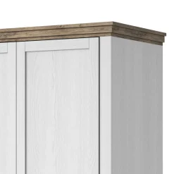 Wohnen Kleiderschränke<108x216x62 Kleiderschrank in Weiß & Holzoptik verwittert - Tyrcio