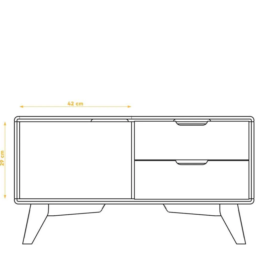 Wohnen Tv & Hifi-Möbel|Lowboards<90x48x40 Kleine Kommode in Wildeiche & Weiß - Diesta