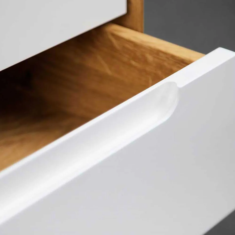 Wohnen Tv & Hifi-Möbel|Lowboards<90x48x40 Kleine Kommode in Wildeiche & Weiß - Diesta