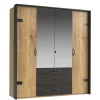 Wohnen Kleiderschränke|Schränke<200x216x58 Kombi-Kleiderschrank mit Spiegeln - Bram