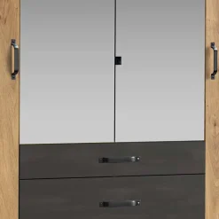 Wohnen Kleiderschränke|Schränke<200x216x58 Kombi-Kleiderschrank mit Spiegeln - Bram