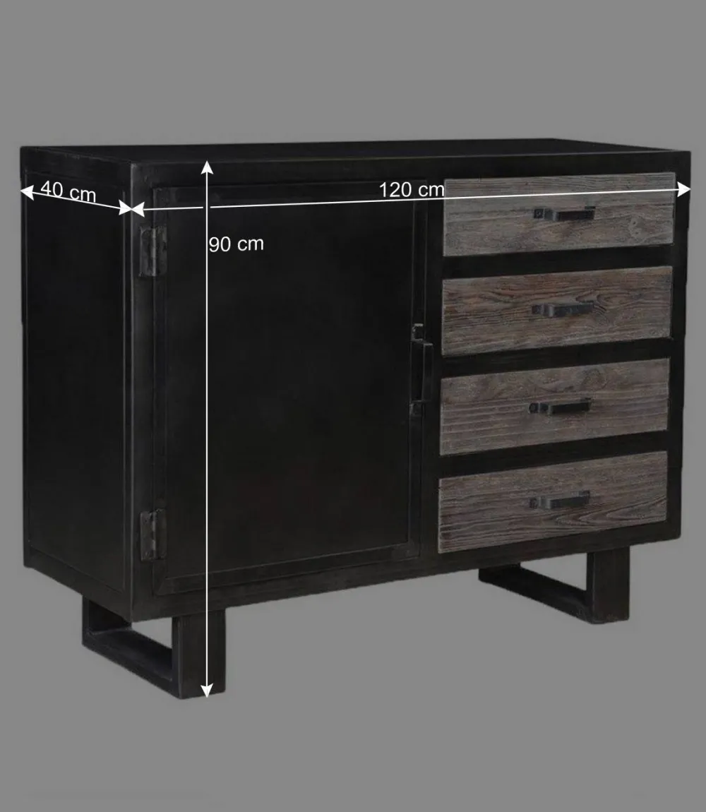 Wohnen Sideboards<120x90x40 Kombi-Kommode im Factory Style - Vebugran