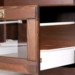 Wohnen Sideboards<145x84x40 Kommode mit Glas im Kolonialstil - Jurcavs