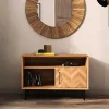 Wohnen Lowboards<97x65x45 Kommode mit zwei Fächern & Tür - Kerfa